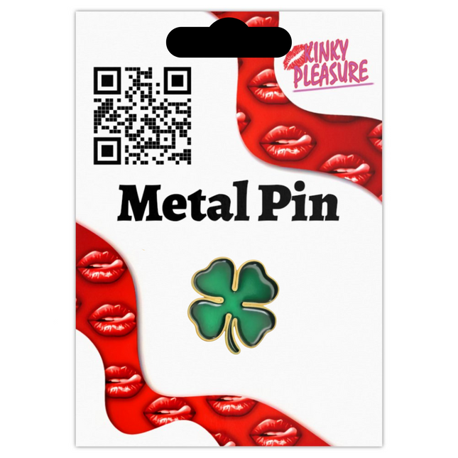 Groene klavertje vier pin van metaal – geluks accessoire
