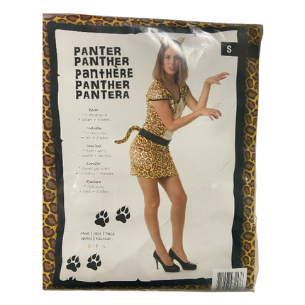 Panter Verkleedkostuum Dames – Inclusief Jurk, Staart & Diadeem – Maat S / M / L