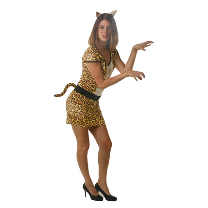 Panter Verkleedkostuum Dames – Inclusief Jurk, Staart & Diadeem – Maat S / M / L
