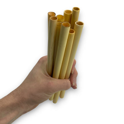 Bamboe Rietjes 10 stuks 20 cm - Herbruikbaar met Schoonmaakborstel