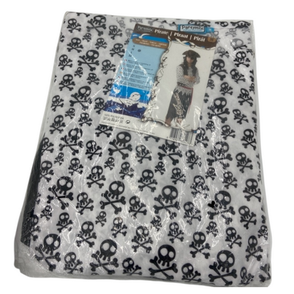 Piraten Kostuum met Doodshoofden – Inclusief Riem, Blouse & Bandana – Maat M