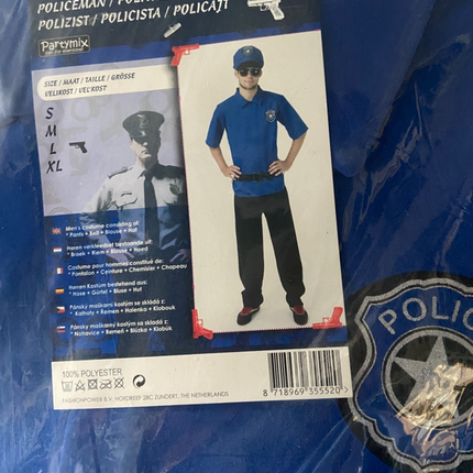 Politieagent Verkleedset Heren – Inclusief Broek, Shirt, Riem & Pet – Maat L / XL