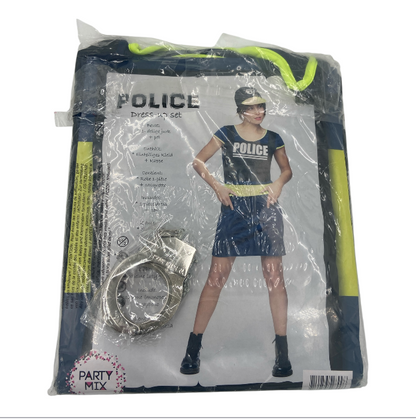 Politie Verkleedkostuum Dames – Dress-up Set met Jurk en Pet – Maat S M L