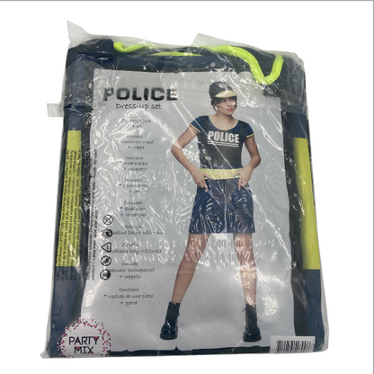 Politie Verkleedkostuum Dames – Dress-up Set met Jurk en Pet – Maat S M L