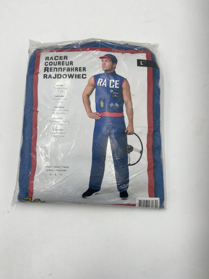Racer Verkleedkostuum Heren – Inclusief Pak & Pet – Maat M L XL