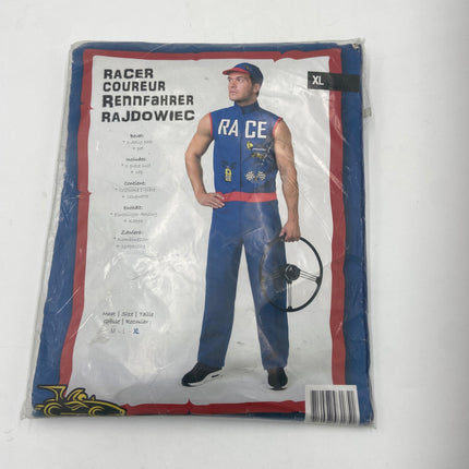 Racer Verkleedkostuum Heren – Inclusief Pak & Pet – Maat M L XL