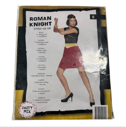 Romeins Ridder Kostuum voor Dames – Verkleedjurk met Hoofdband – Maat S M L