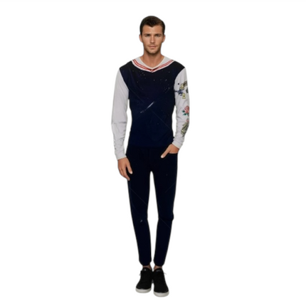 Matroos Kostuum – Marine Verkleedpak Maat M, L, XL – Blauw met Witte Details