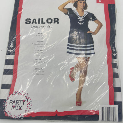 Sexy Matrozen Jurkje met Pet – Dames Sailor Verkleedkostuum – Maat S / M / L