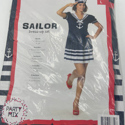 Sexy Matrozen Jurkje met Pet – Dames Sailor Verkleedkostuum – Maat S / M / L