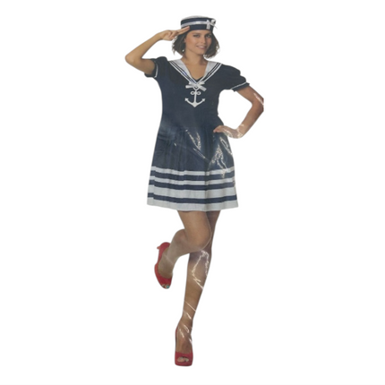 Sexy Matrozen Jurkje met Pet – Dames Sailor Verkleedkostuum – Maat S / M / L