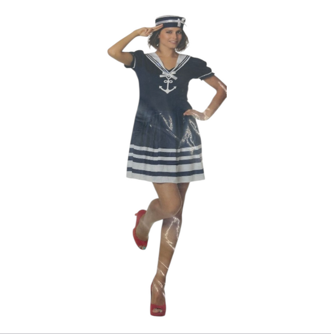 Sexy Matrozen Jurkje met Pet – Dames Sailor Verkleedkostuum – Maat S / M / L
