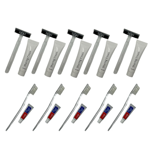 Shaving Cream Set & Dental Kit - 10 Pieces
