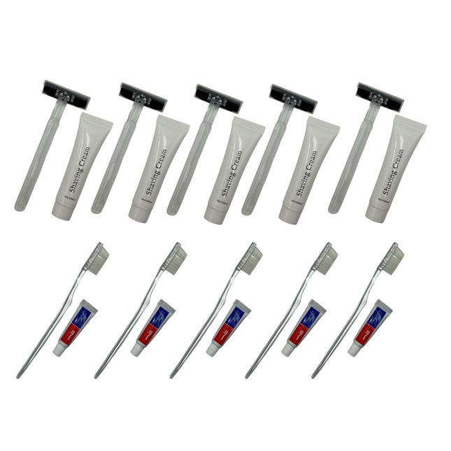Shaving Cream Set & Dental Kit - 10 Pieces
