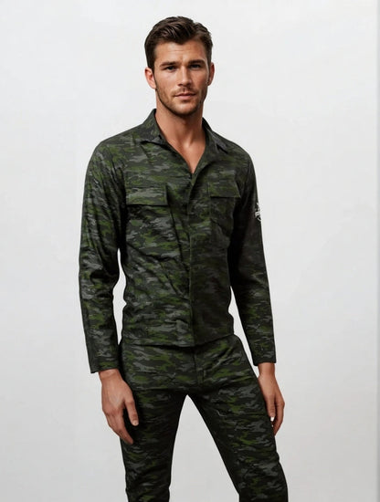 Soldaat Kostuum – Camouflage Verkleedpak Maat M, L, XL – Inclusief Hoofdband