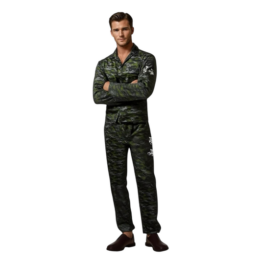 Soldaat Kostuum – Camouflage Verkleedpak Maat M, L, XL – Inclusief Hoofdband