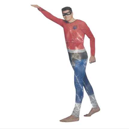 Superhelden Kostuum Heren – Super Hero Pak met Cape en Masker – Maat M / L / XL