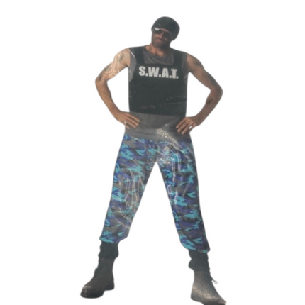 S.W.A.T. Kostuum Heren – SWAT Shirt met Blauwe Camouflage Broek