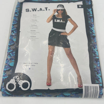 S.W.A.T. Vrouwen Verkleedjurk – Politie Kostuum met Pet – Maat S / M / L