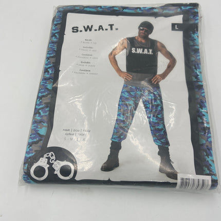 S.W.A.T. Kostuum Heren – SWAT Shirt met Blauwe Camouflage Broek