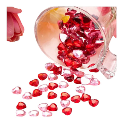 Mini Decoratie Hartjes – 20 Stuks Rood & Roze Acryl