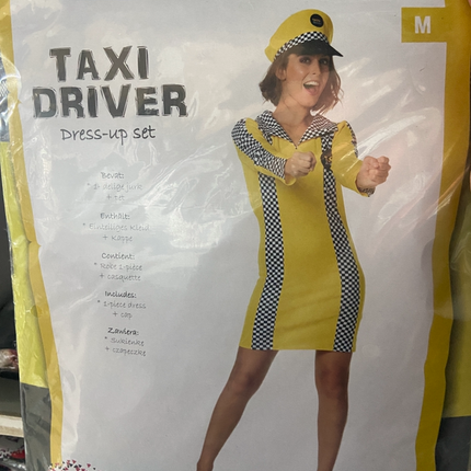 Taxi Chauffeur Verkleedkostuum Dames – Inclusief Jurk & Pet – Maat S M L