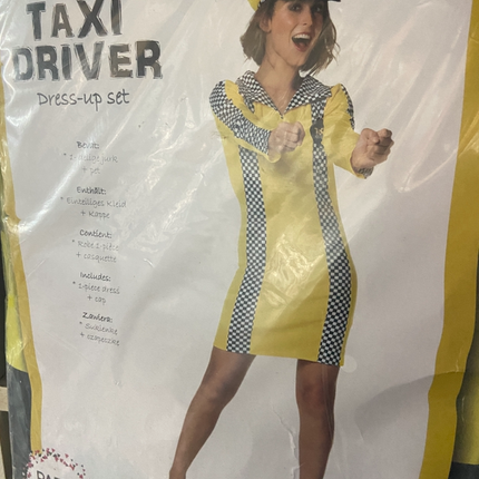 Taxi Chauffeur Verkleedkostuum Dames – Inclusief Jurk & Pet – Maat S M L