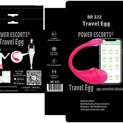 Power Escorts® Travel Egg – App-gestuurde Vibrator