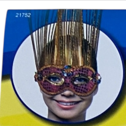 Trendy Deals Online - 21752 - Venetian Mask Huge Size  36 Cm Height X 20 Cm - Purple/ Gold