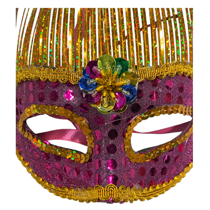 Trendy Deals Online - 21752 - Venetian Mask Huge Size  36 Cm Height X 20 Cm - Purple/ Gold