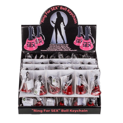 Metal Keychain Mini Bell Red "Ring For Sex"