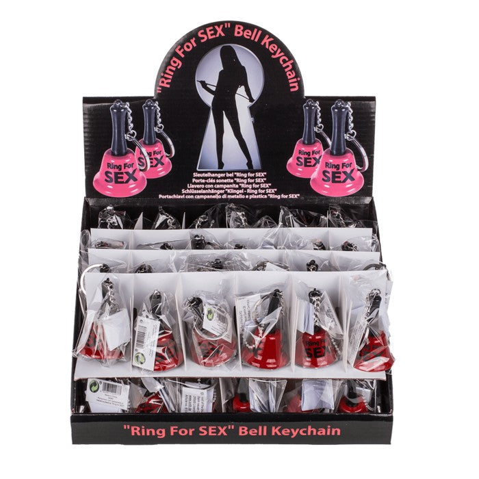 Metal Keychain Mini Bell Red "Ring For Sex"