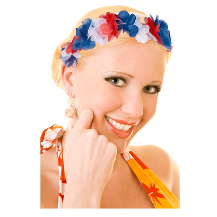 Hawaiian Style Hairband France/Dutch Flag - Perfect accessory for parties and events