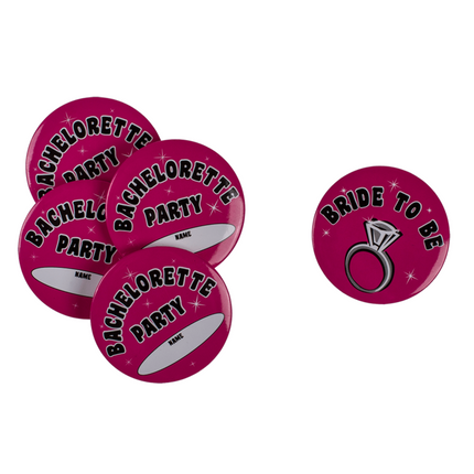 Kinky Pleasure Bachelorrette Buttons Set 7 pieces