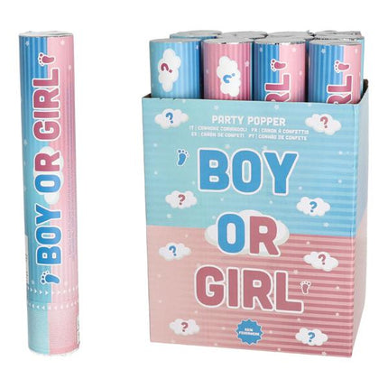 Boy or Girl Confetti Party Popper – Gender Reveal Shooter – 30 cm