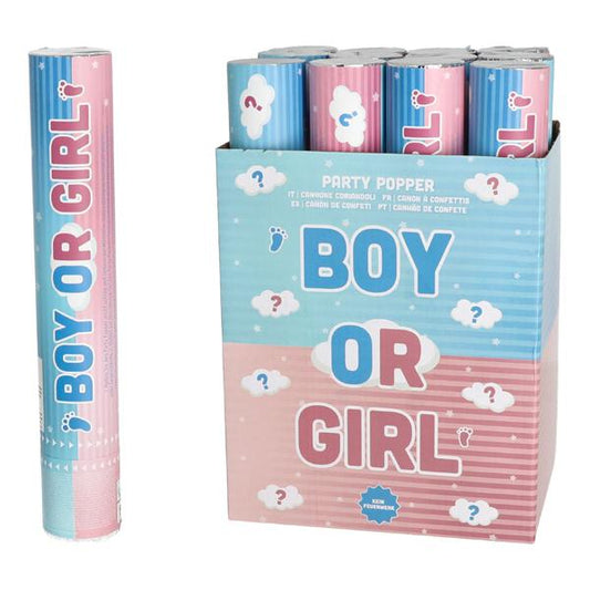 Boy or Girl Confetti Party Popper – Gender Reveal Shooter – 30 cm