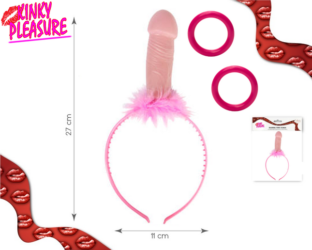 Tiara Met Piemel XL + 5 Ringen - Het Perfecte Spel voor een Leuk Vrijgezellenfeest!