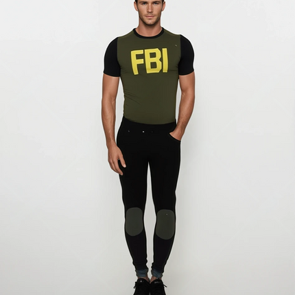 FBI Verkleed Kostuum Heren – Inclusief Broek, Top & Pet – Maat M L XL