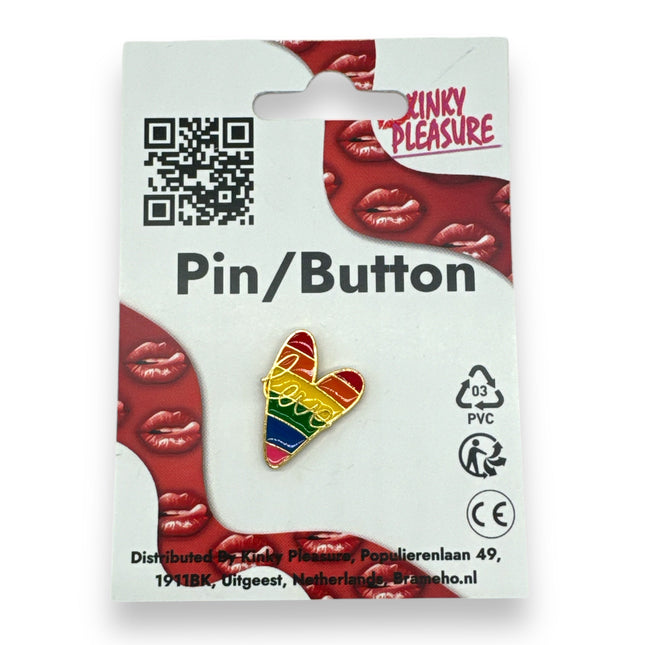 Love Regenboog Pin – Small Hart in V-vorm met Pride Kleuren