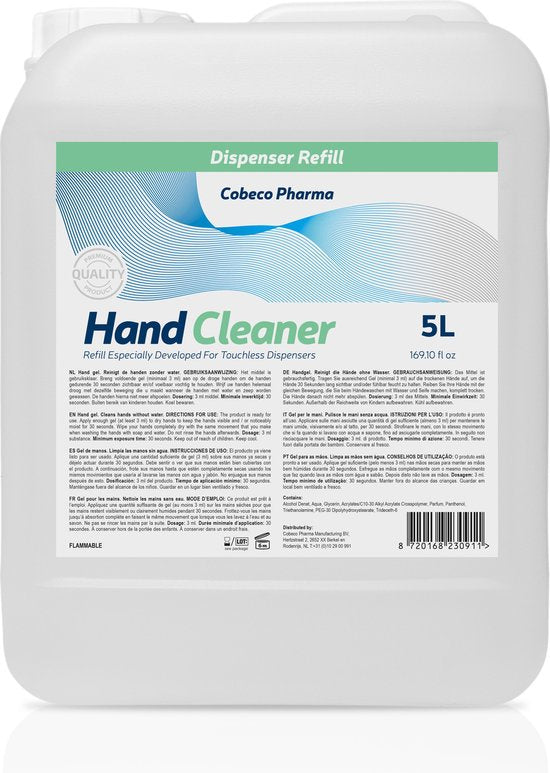 Desinfecterende Handgel 70% Alcohol - 5 Liter / 5000ml - In Jarrycan