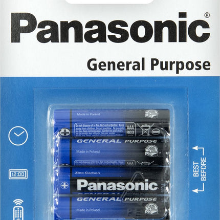 Panasonic AAA Zinc Carbon General Purpose Batteries - Reliable Power Supply for Everyday Devices