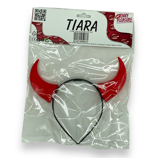 Tiara Devil Horns Red - Striking Accessory for Theme Party, Carnival and Halloween