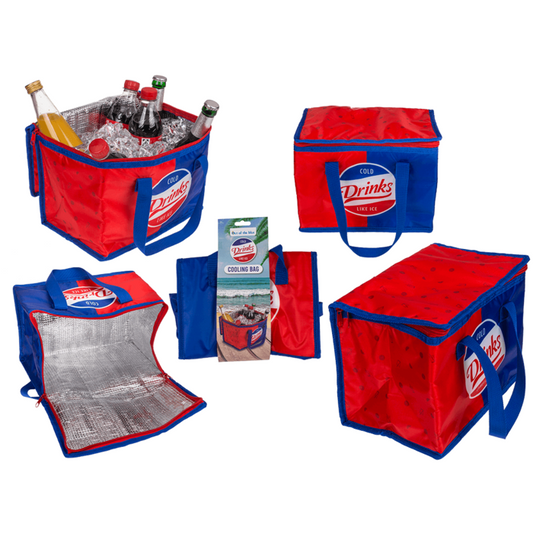Koeltas ca. 28x20x18cm ''Cold Drinks Like Ice'' - Houd Je Drankjes Fris en Koud! 10 liter.