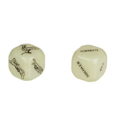 Bring some excitement into your bedroom with this Glow-in-the-Dark Sex Dice Set
