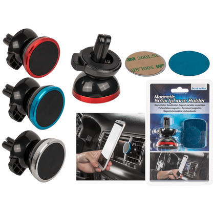 Handy Magnetic Phone Holder for the Car - Available in 3 Colors: Red, Blue and Black 