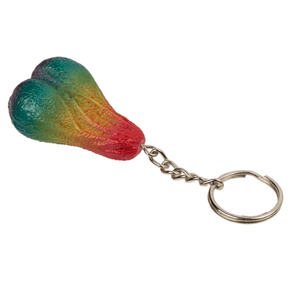 Grappige Metalen Sleutelhanger - Hang Zak (Ballen) 2 Modellen.