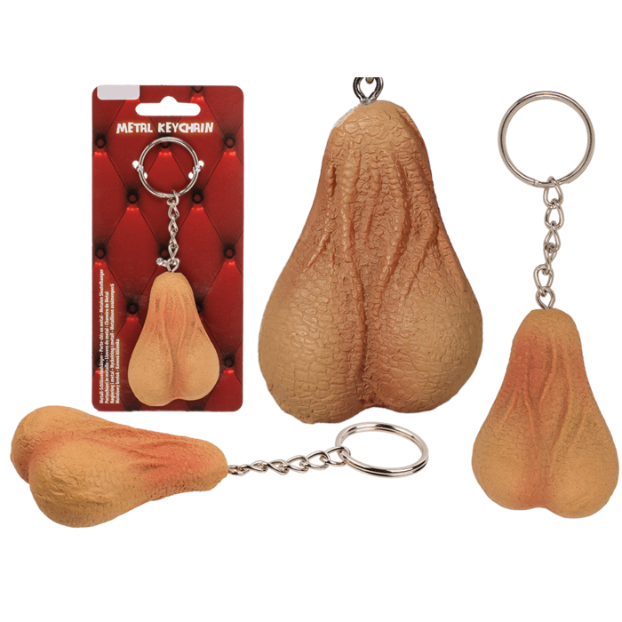 Grappige Metalen Sleutelhanger - Hang Zak (Ballen) 2 Modellen.