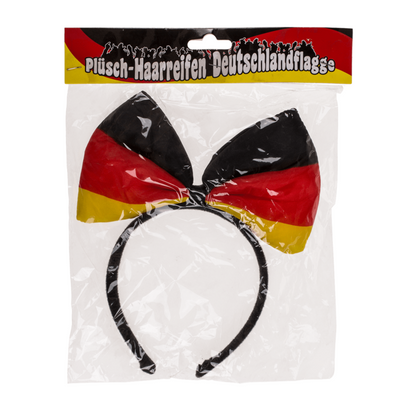 Pluche Hoofdband met Vlinderdas in Duitse Vlag Ontwerp
