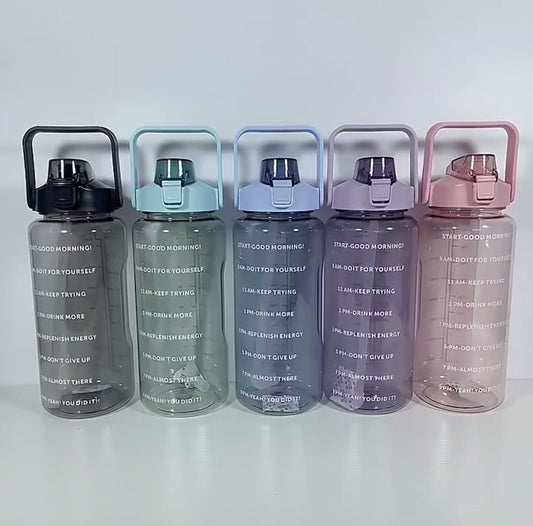 Water Bottle 2 Liter with Time Marker - Hydrate Efficiently