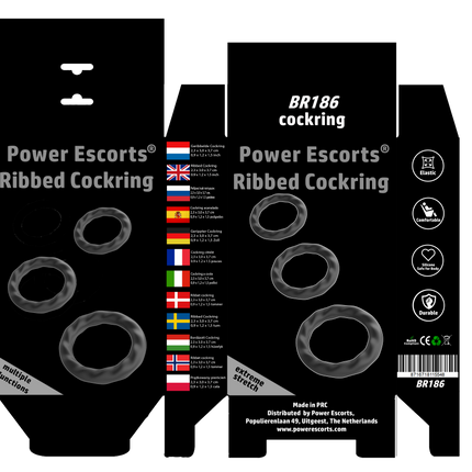 Ribbed Cockring 3-Pack – Elastisch & Stimulatieverhogend